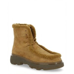 NEW BURBERRY men's creeper shearling boots in amber
